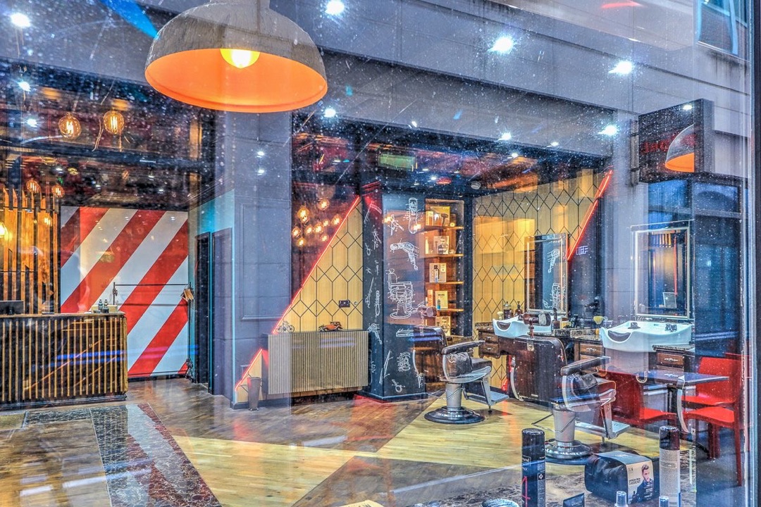 View through the shop window from Ship Tavern Passage